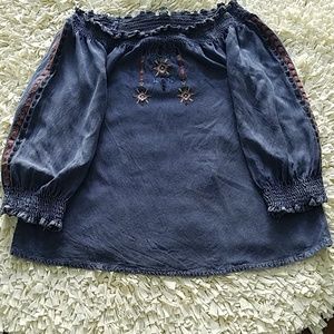 Boho Gypsy Off The Shoulder Embroidered Top